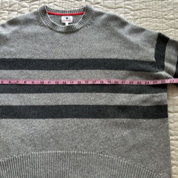 Sundry Women's Gray Oversized Wool/Cashmere Crew Neck Sweater Stripe Size 2/M - Picture 6 of 11